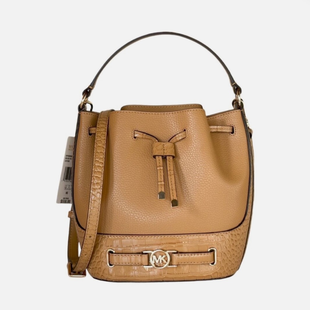 ❗️SOLD❗️MICHAEL KORS REED BELTED BUCKET MESSENGER LEATHER BAG